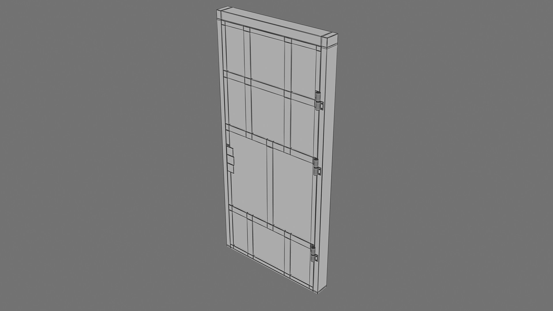 Metal door Low-poly 3D model_3
