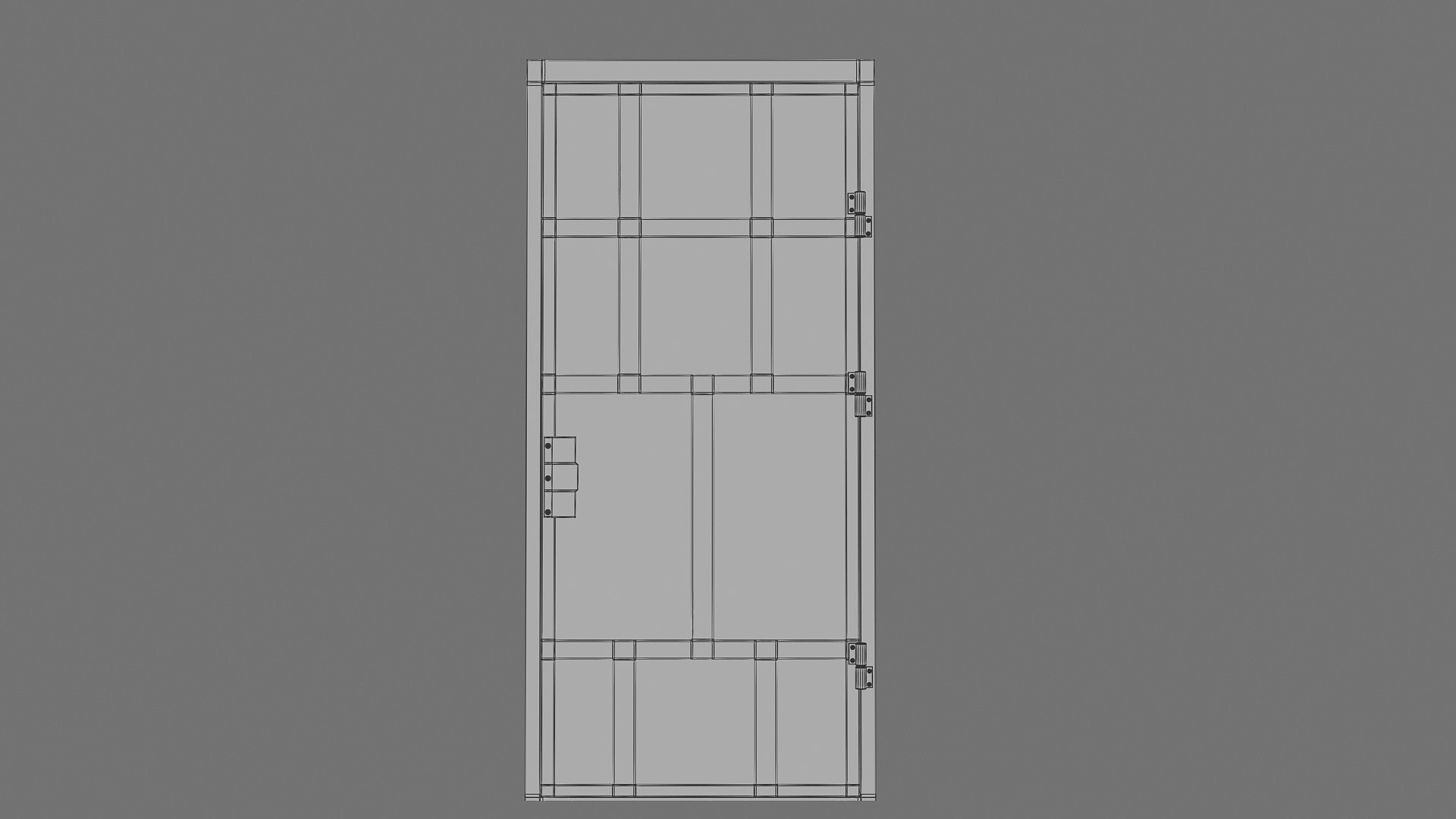 Metal door Low-poly 3D model_6