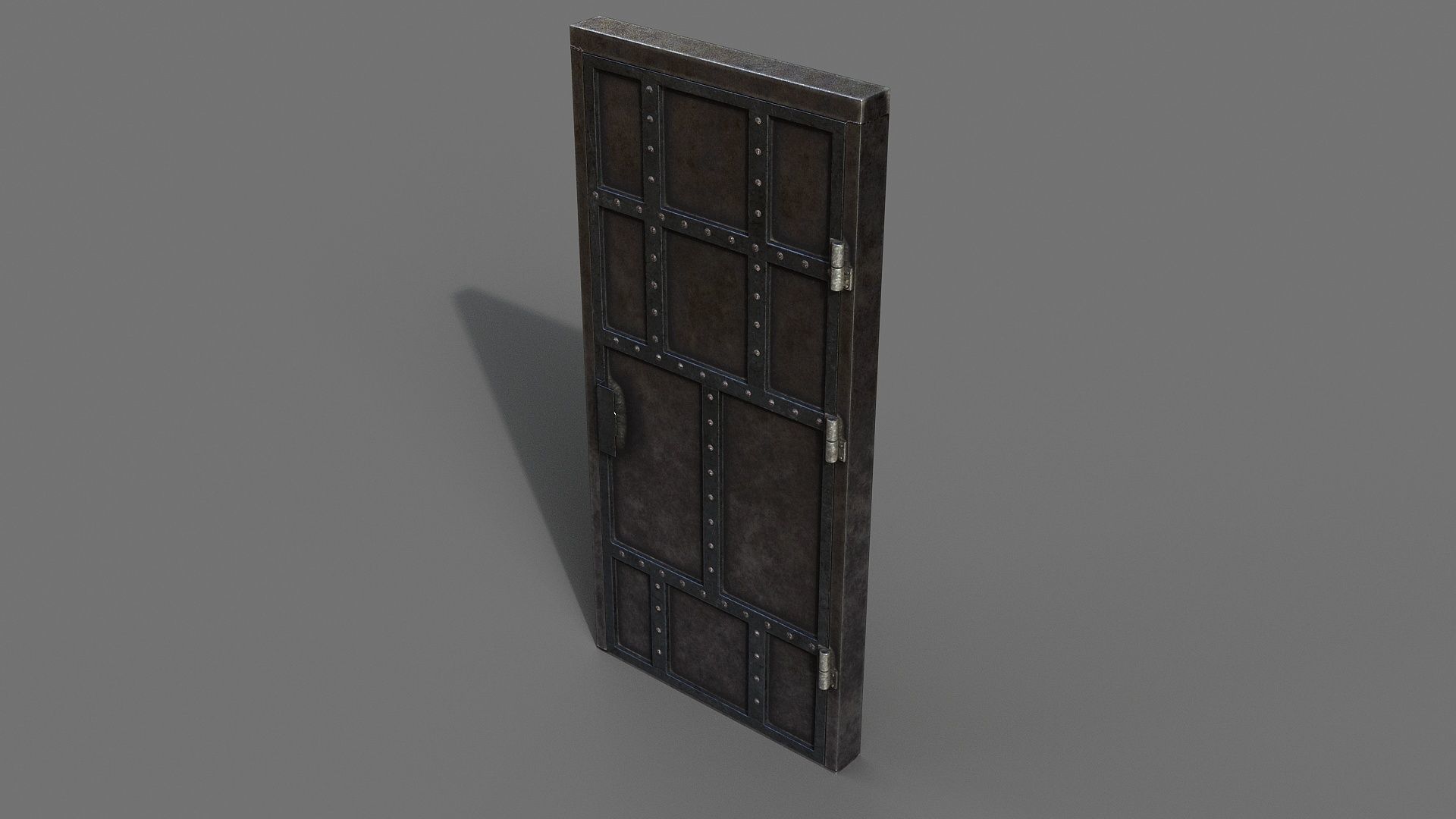 Metal door Low-poly 3D model_1