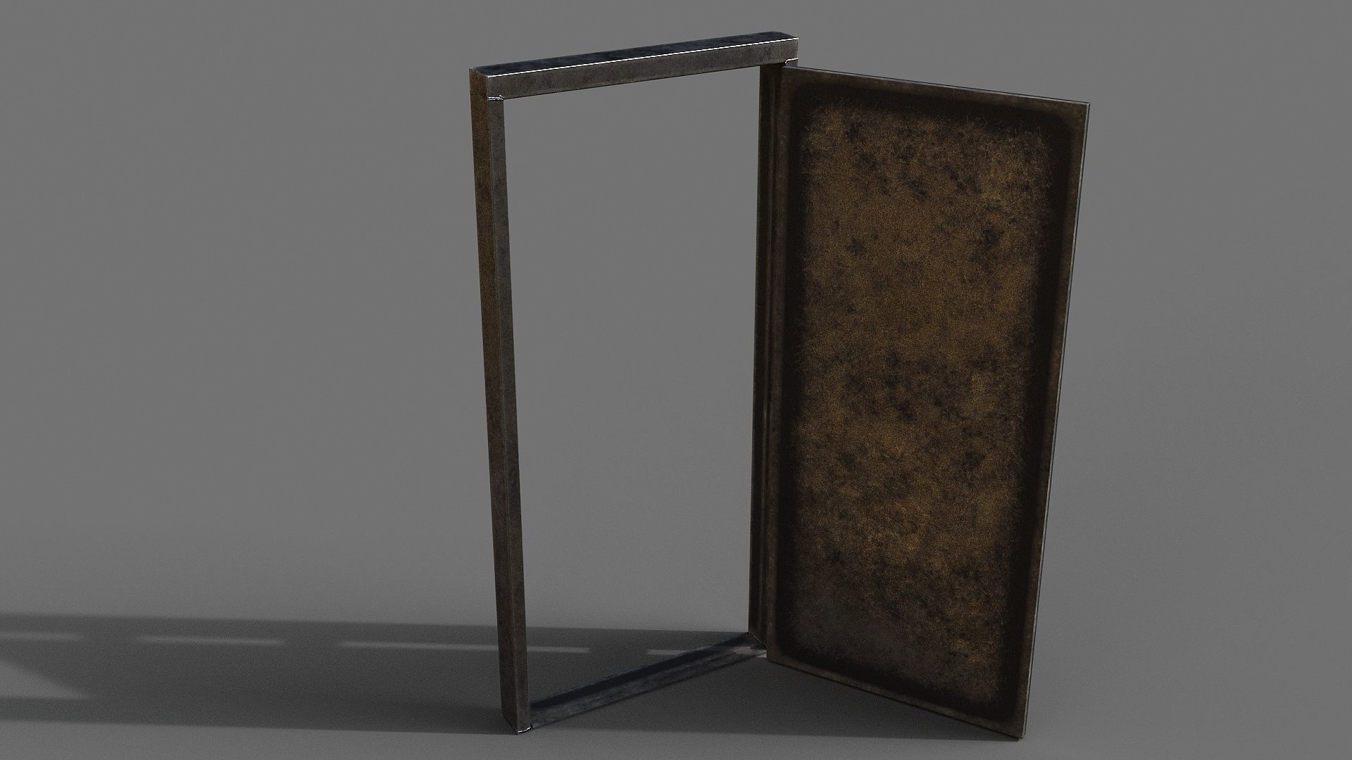 Metal door Low-poly 3D model_5