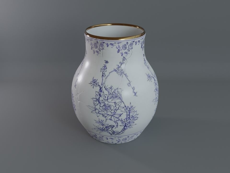 Chinese Jar A Low-poly 3D model_8