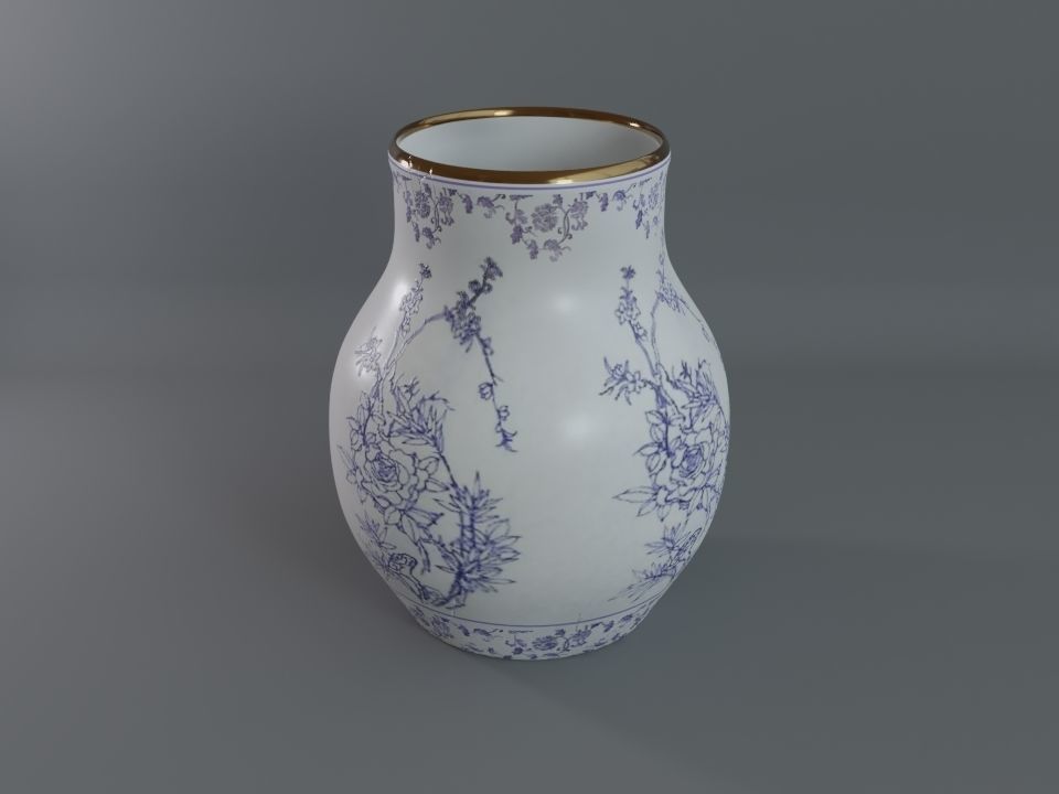 Chinese Jar A Low-poly 3D model_3