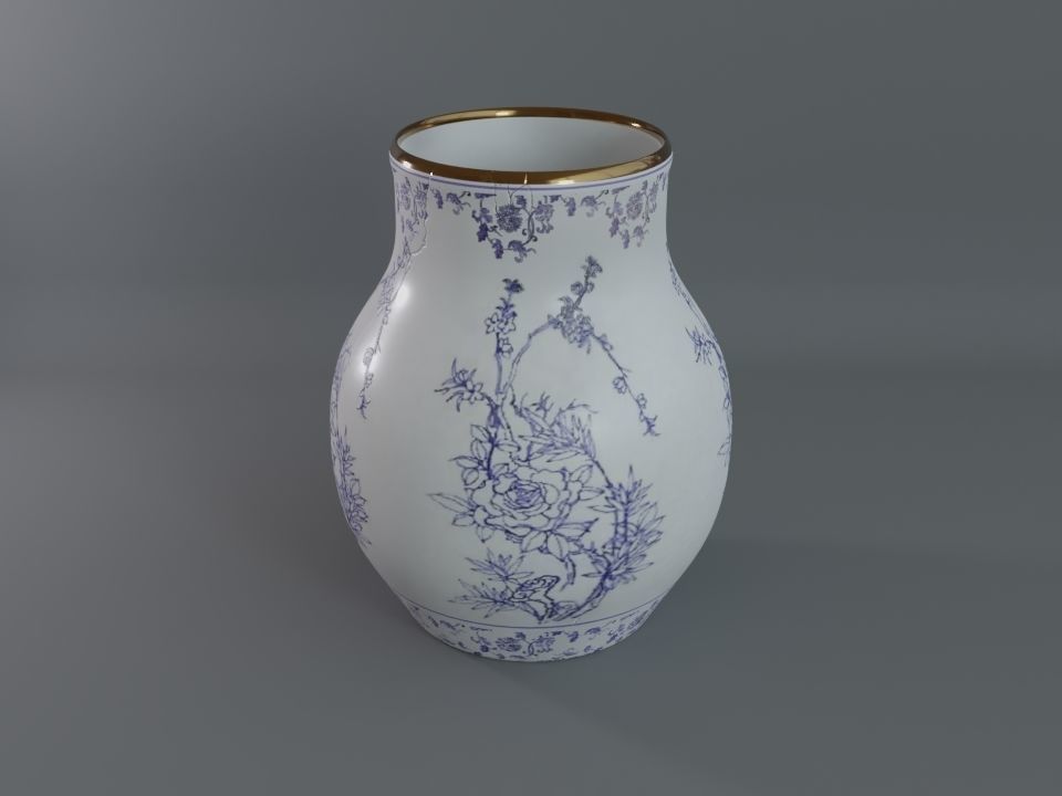 Chinese Jar A Low-poly 3D model_2