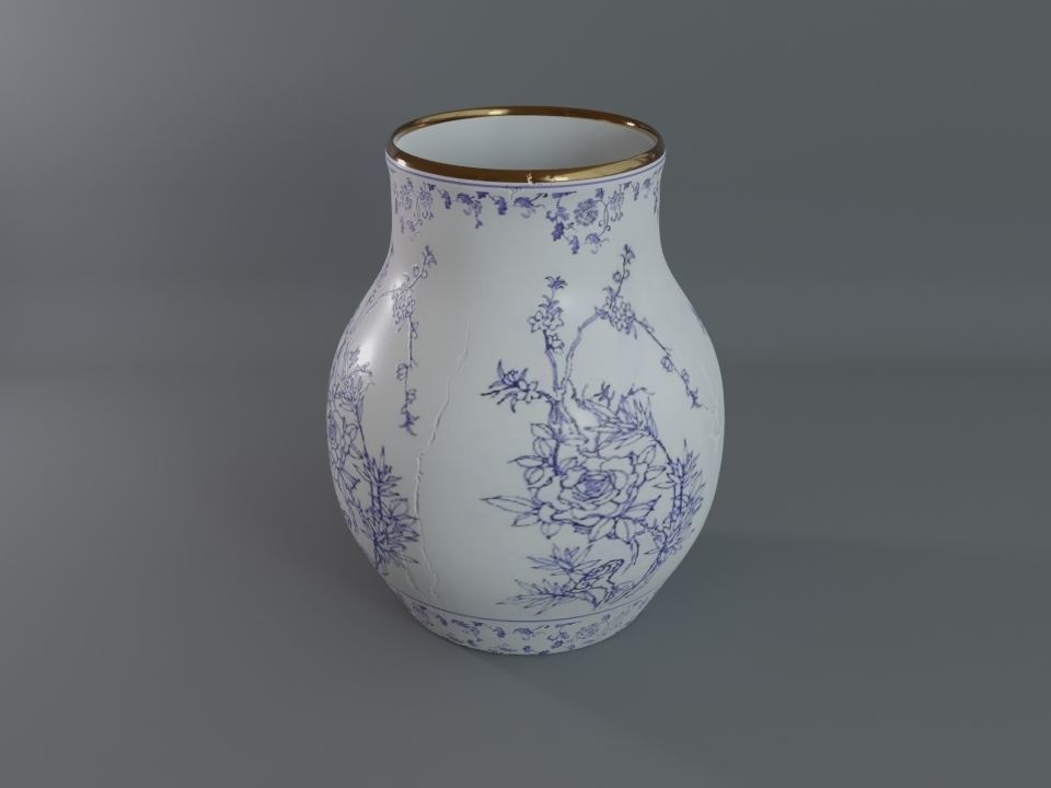 Chinese Jar A Low-poly 3D model_5