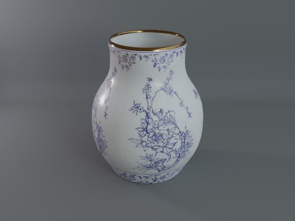 Chinese Jar A Low-poly 3D model_1