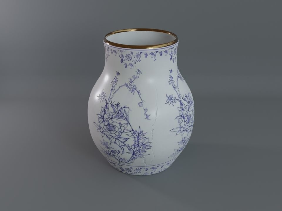 Chinese Jar A Low-poly 3D model_4