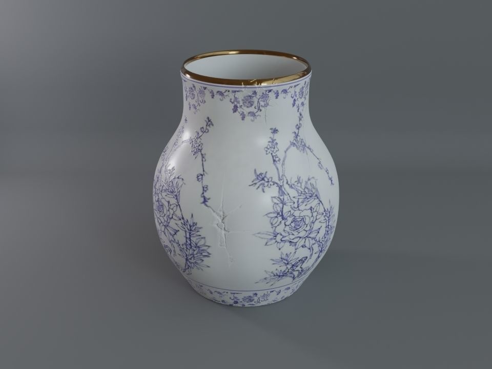 Chinese Jar A Low-poly 3D model_7