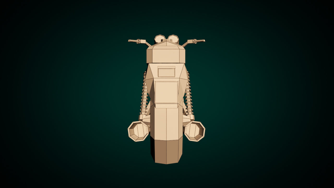 Low Poly Motorcycle 01 Low-poly 3D model_11