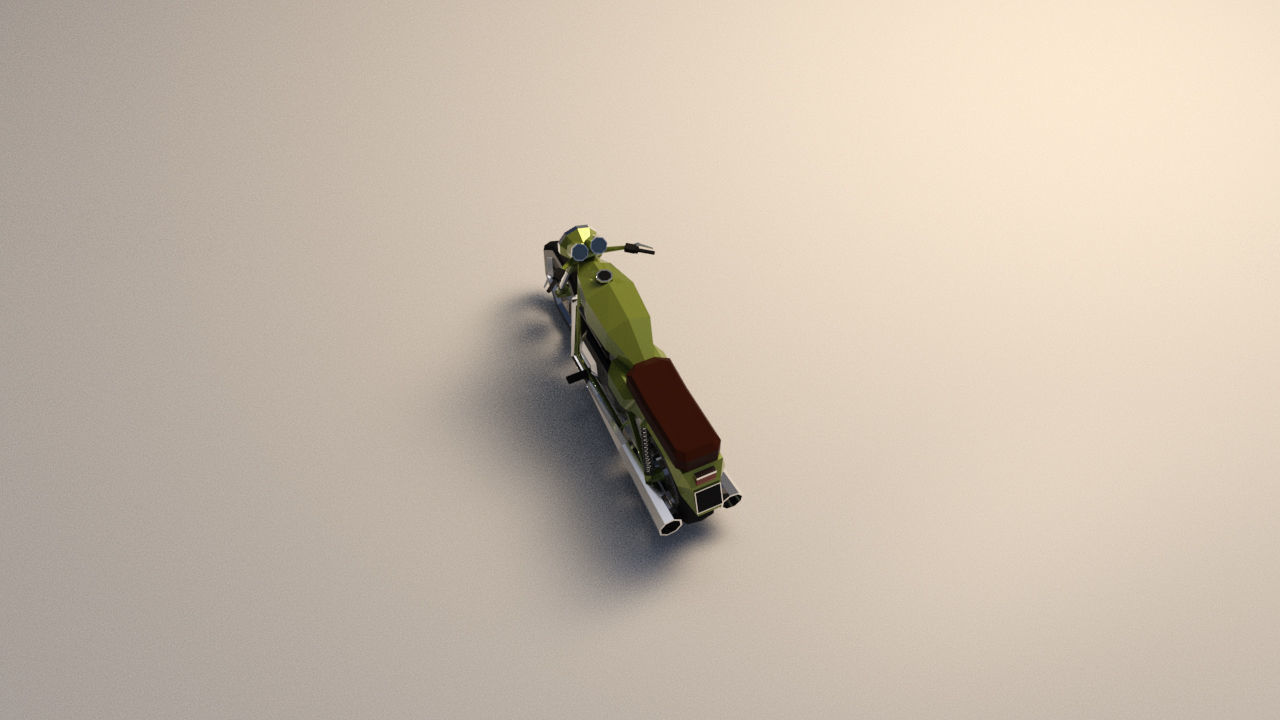 Low Poly Motorcycle 01 Low-poly 3D model_4