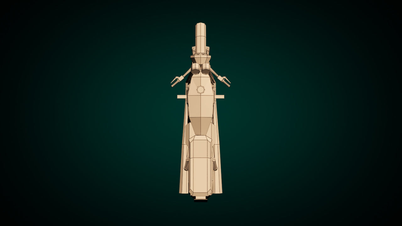 Low Poly Motorcycle 01 Low-poly 3D model_12