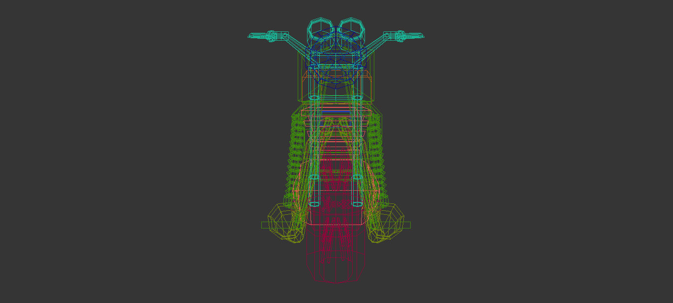 Low Poly Motorcycle 01 Low-poly 3D model_14