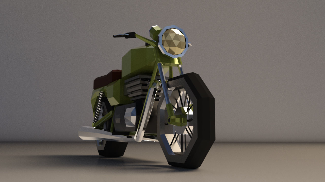 Low Poly Motorcycle 01 Low-poly 3D model_6