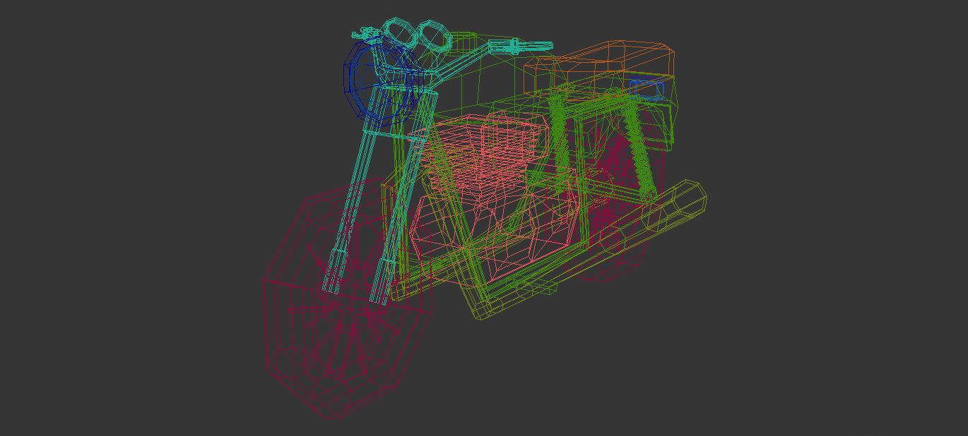 Low Poly Motorcycle 01 Low-poly 3D model_13