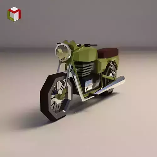 Low Poly Motorcycle 01 Low-poly 3D model