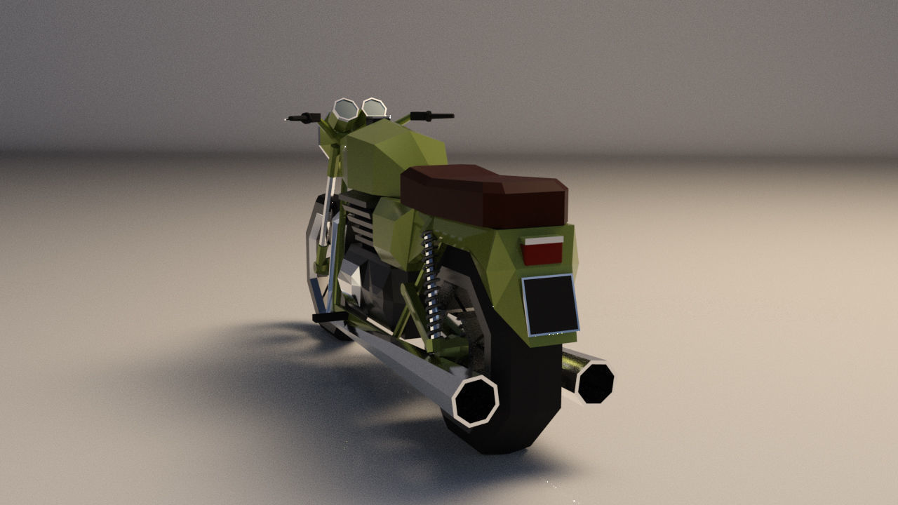 Low Poly Motorcycle 01 Low-poly 3D model_3