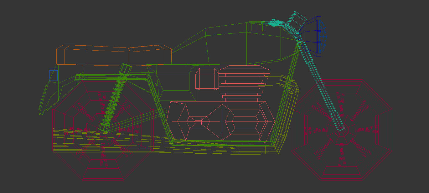 Low Poly Motorcycle 01 Low-poly 3D model_15