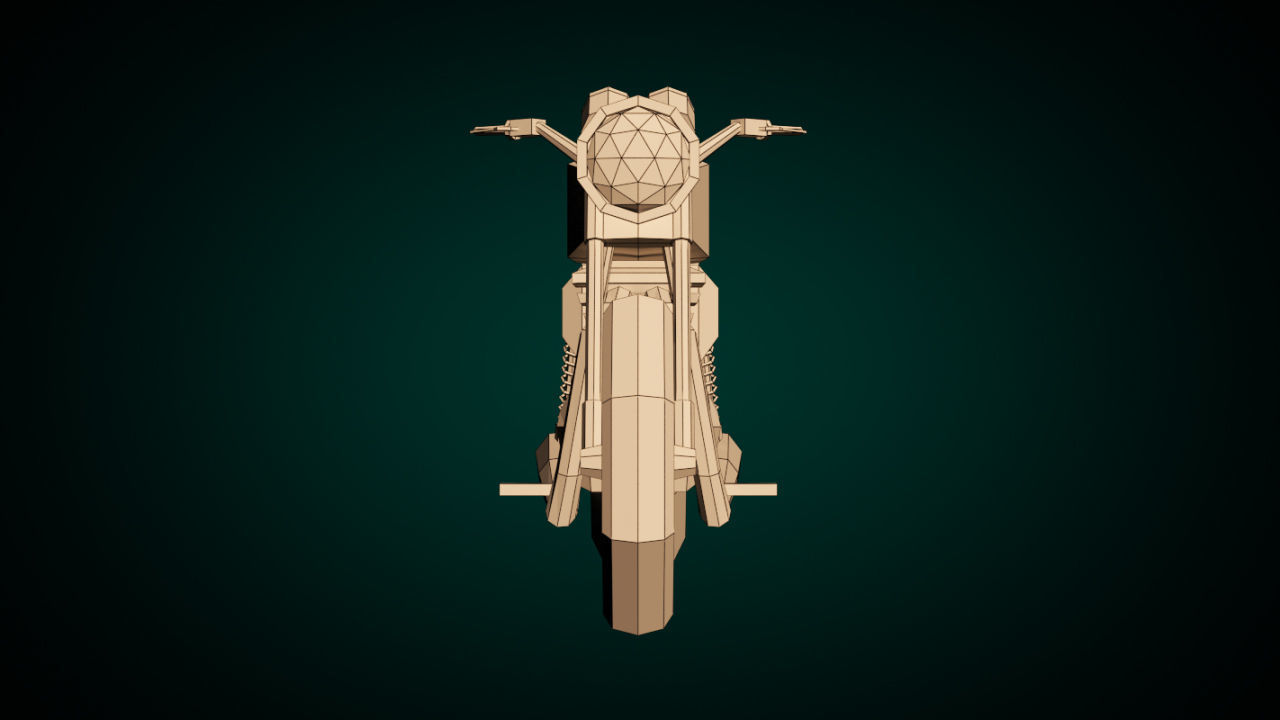 Low Poly Motorcycle 01 Low-poly 3D model_9