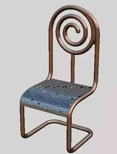 Tube-chair chair with spiral design 3D model