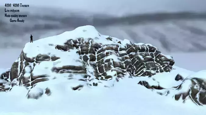 snow mountain  Low-poly 3D model