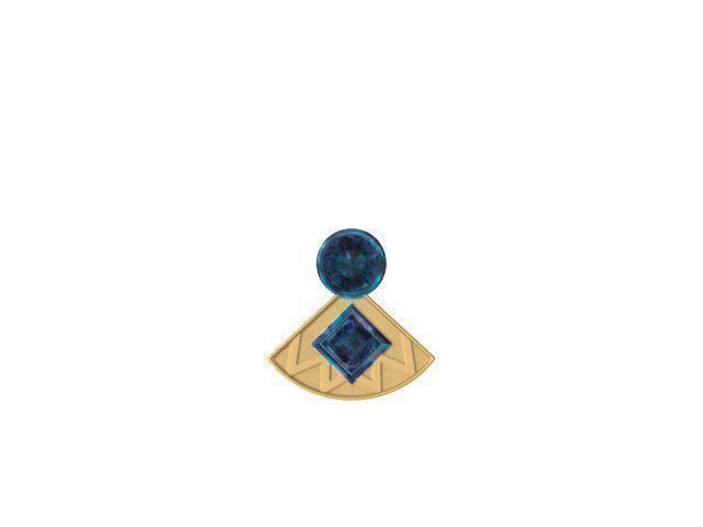earring2 gold and stone earring Low-poly 3D model