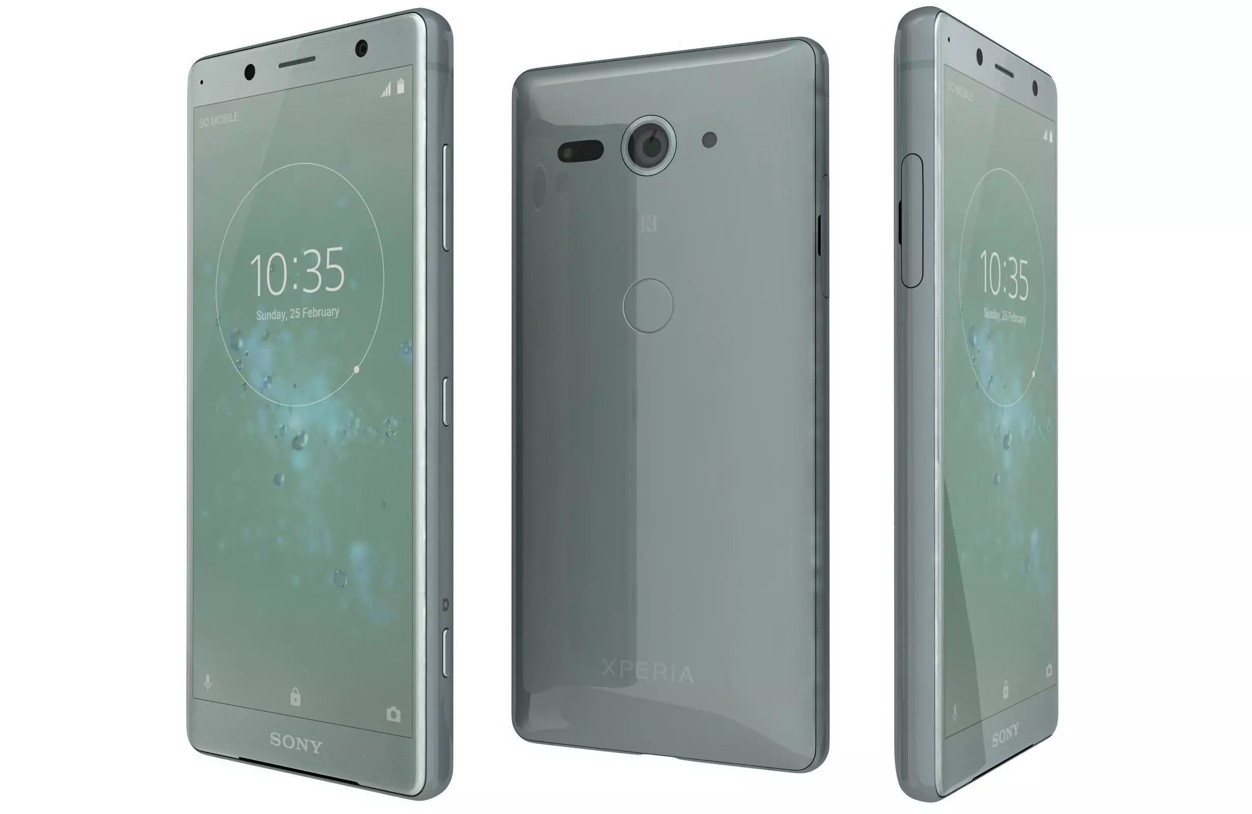 Sony Xperia XZ2 Compact Moss Green 3D model_0