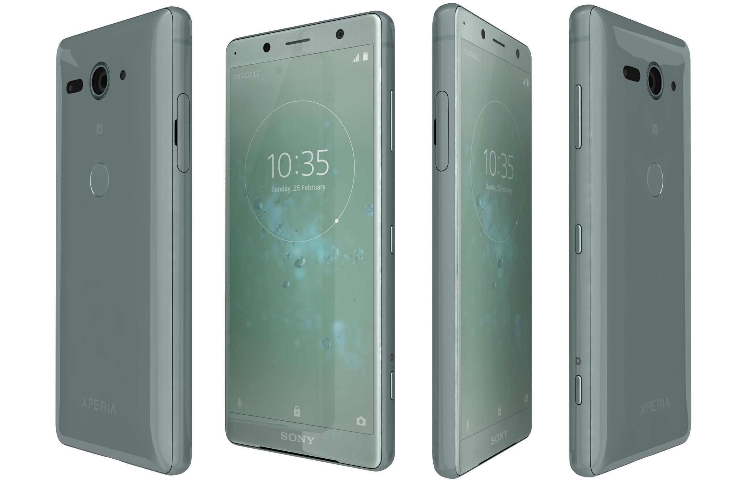 Sony Xperia XZ2 Compact Moss Green 3D model_1