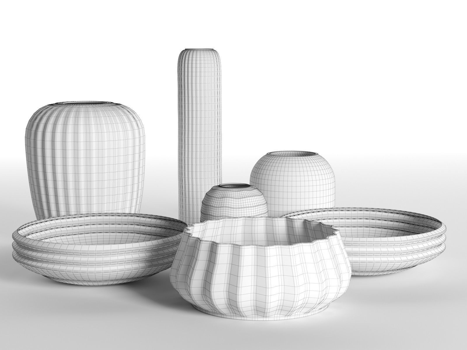 Vase Set 10 3D model_3