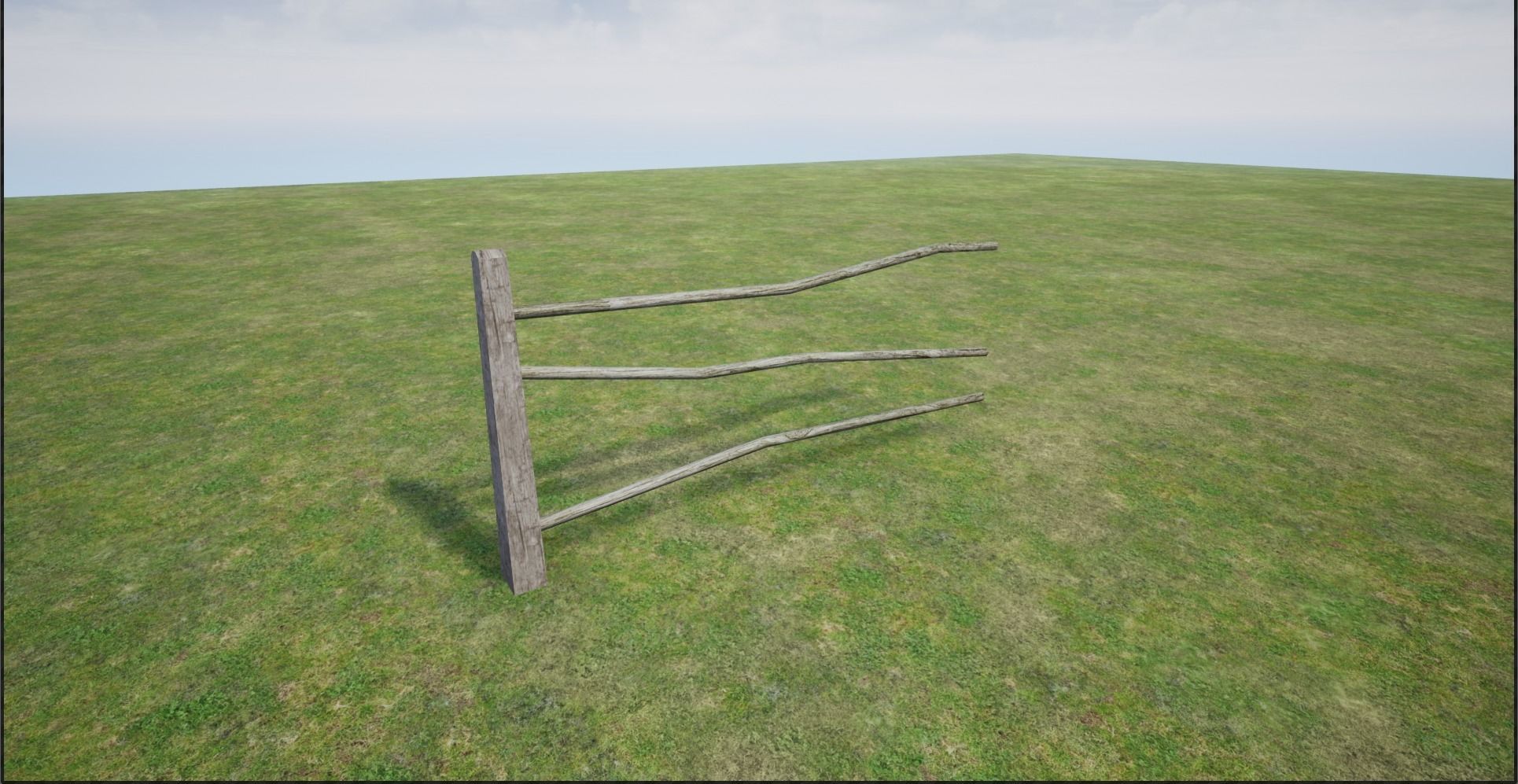 Modular Wooden Fence Low-poly 3D model_11