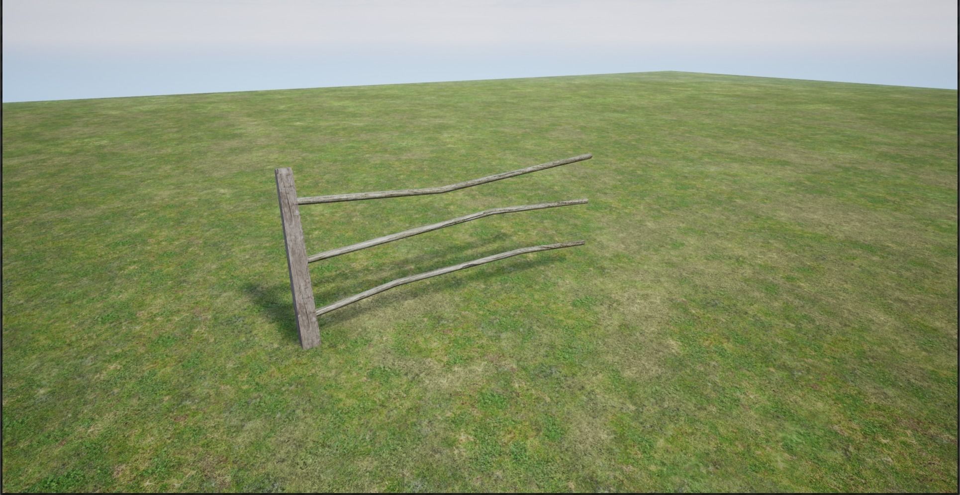 Modular Wooden Fence Low-poly 3D model_14