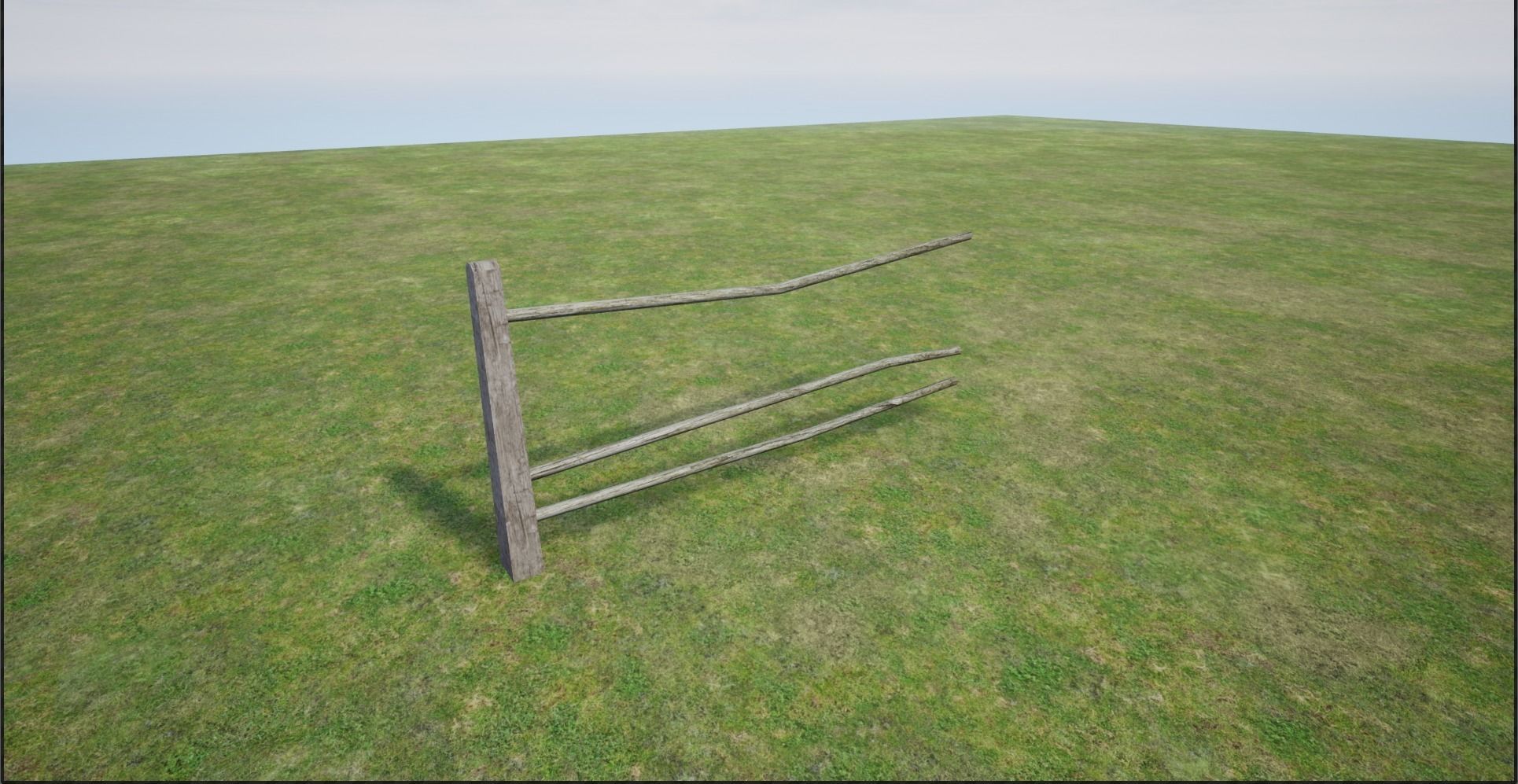 Modular Wooden Fence Low-poly 3D model_8