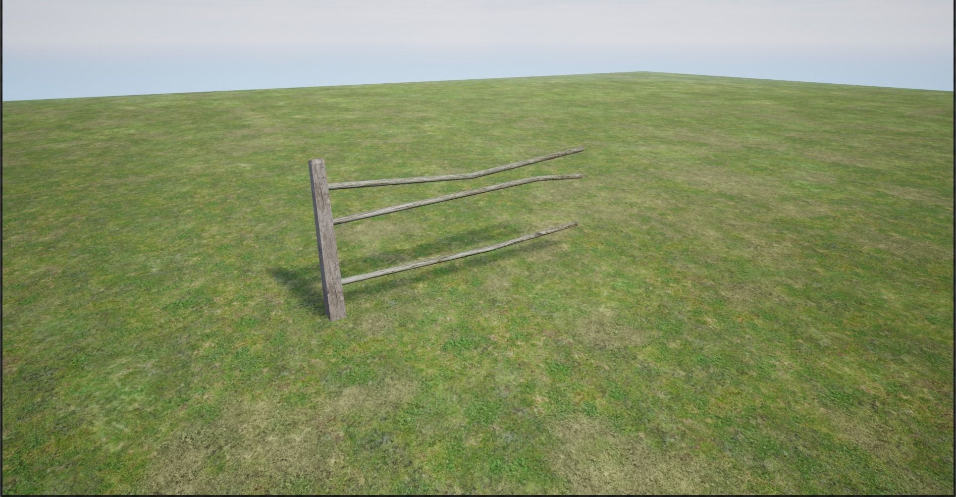 Modular Wooden Fence Low-poly 3D model_13