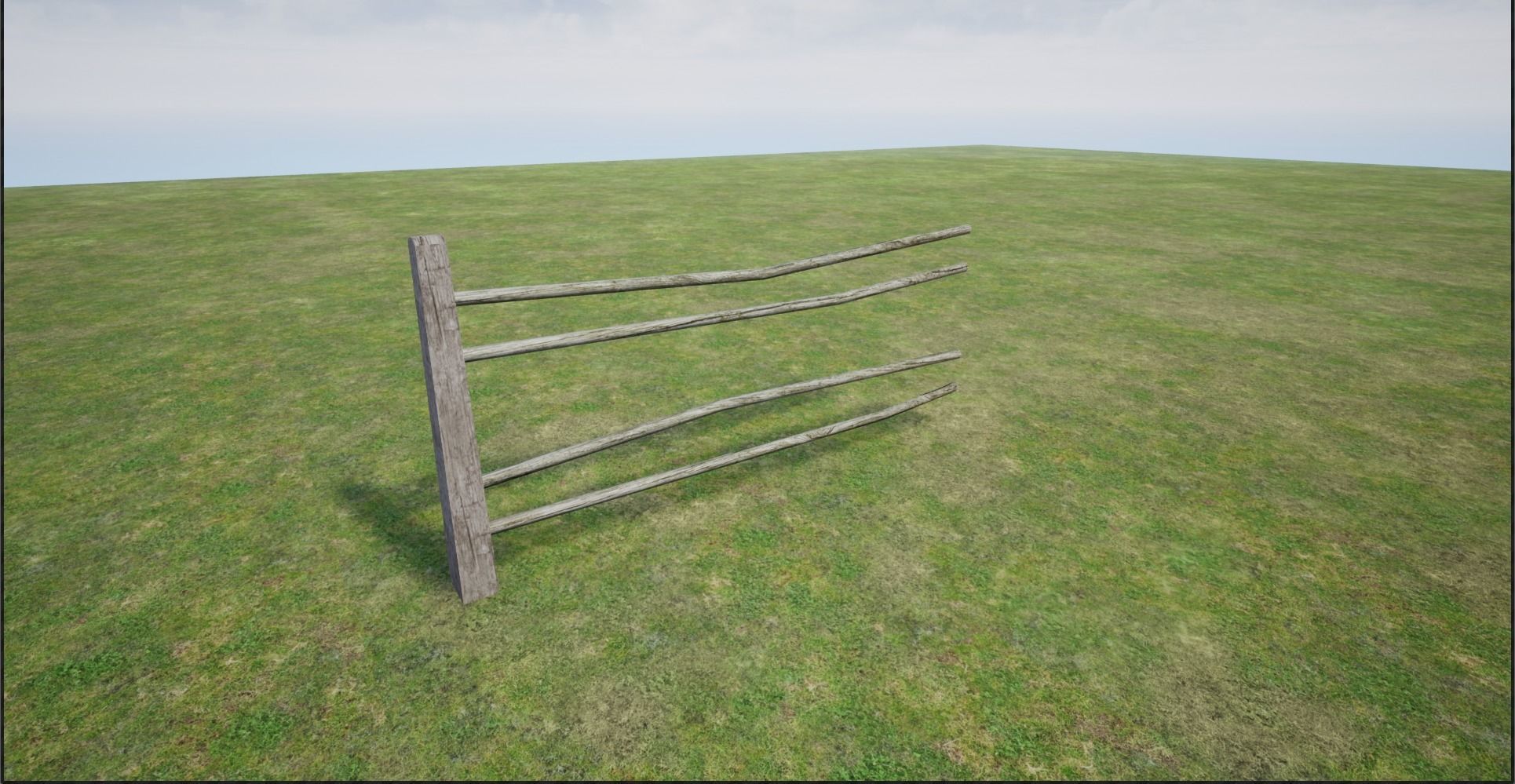 Modular Wooden Fence Low-poly 3D model_9