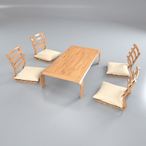 Japanese Minimalistic Table Set  3D model