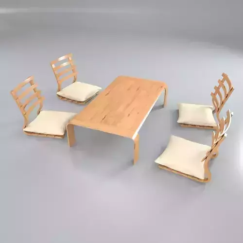 Japanese Minimalistic Table Set  3D model