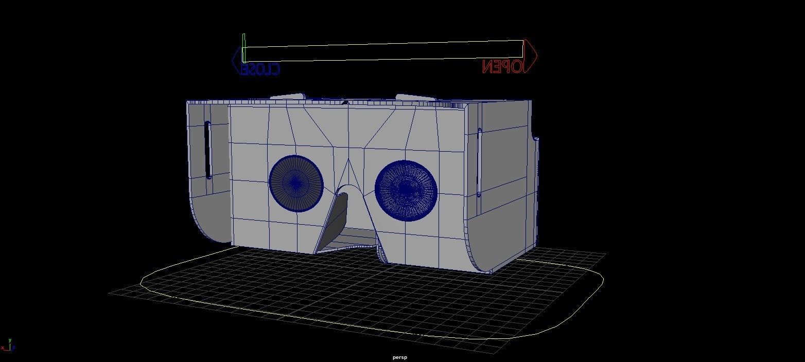 Cardboard VR headset - Rigged - Animated - Textured Low-poly 3D model_10