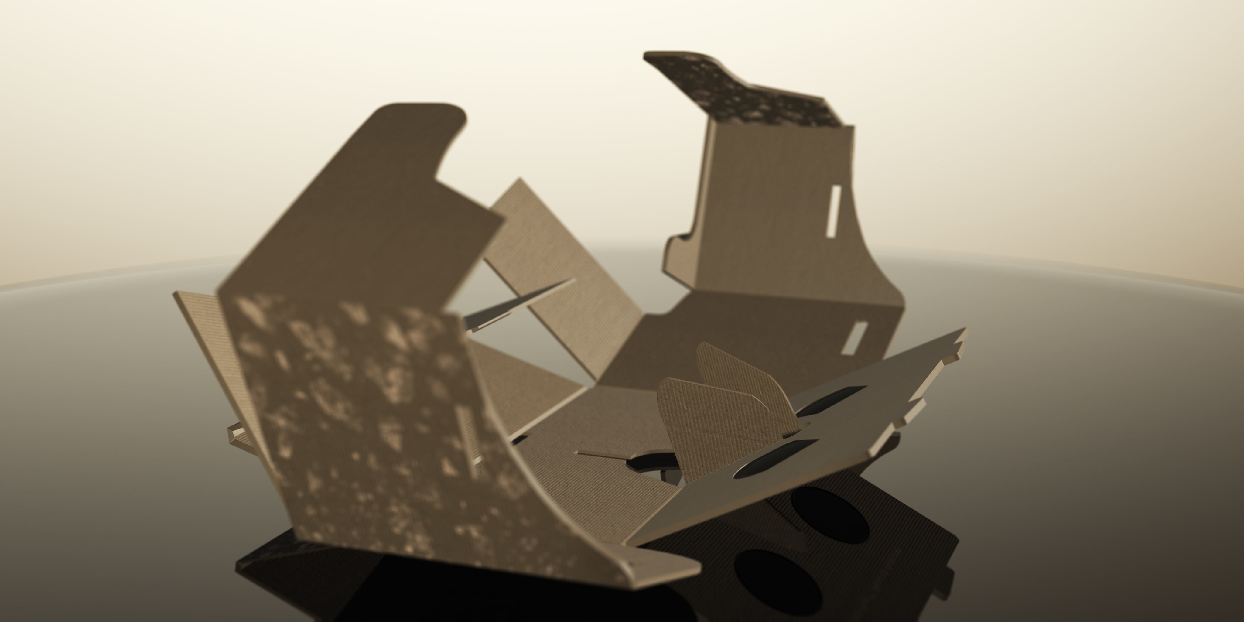 Cardboard VR headset - Rigged - Animated - Textured Low-poly 3D model_5