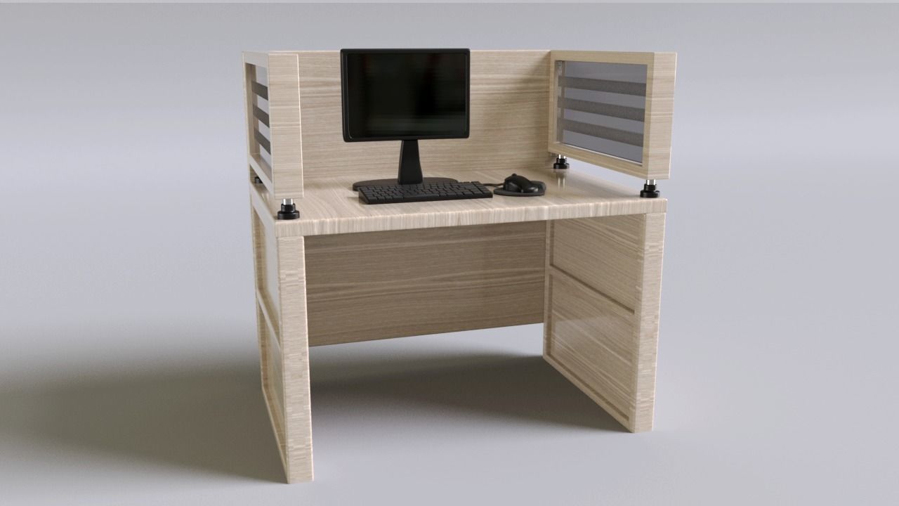 Call Center Station - Office Low-poly 3D model_1