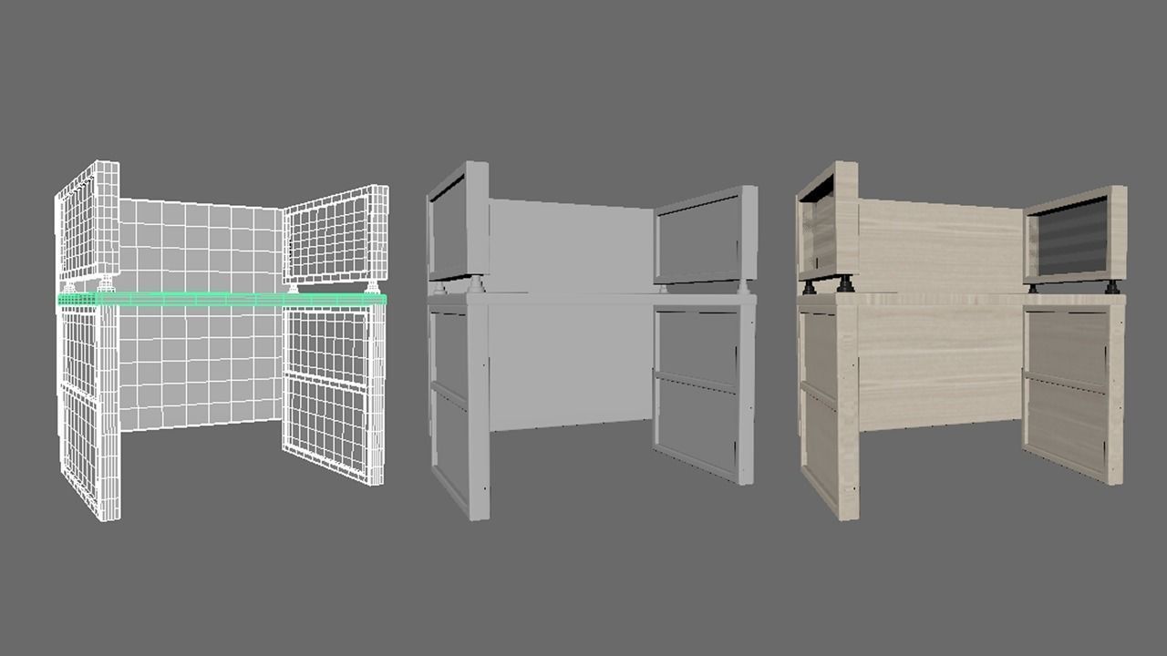 Call Center Station - Office Low-poly 3D model_9