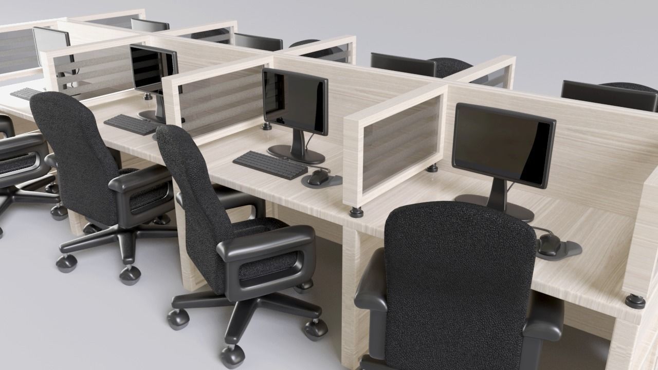 Call Center Station - Office Low-poly 3D model_2