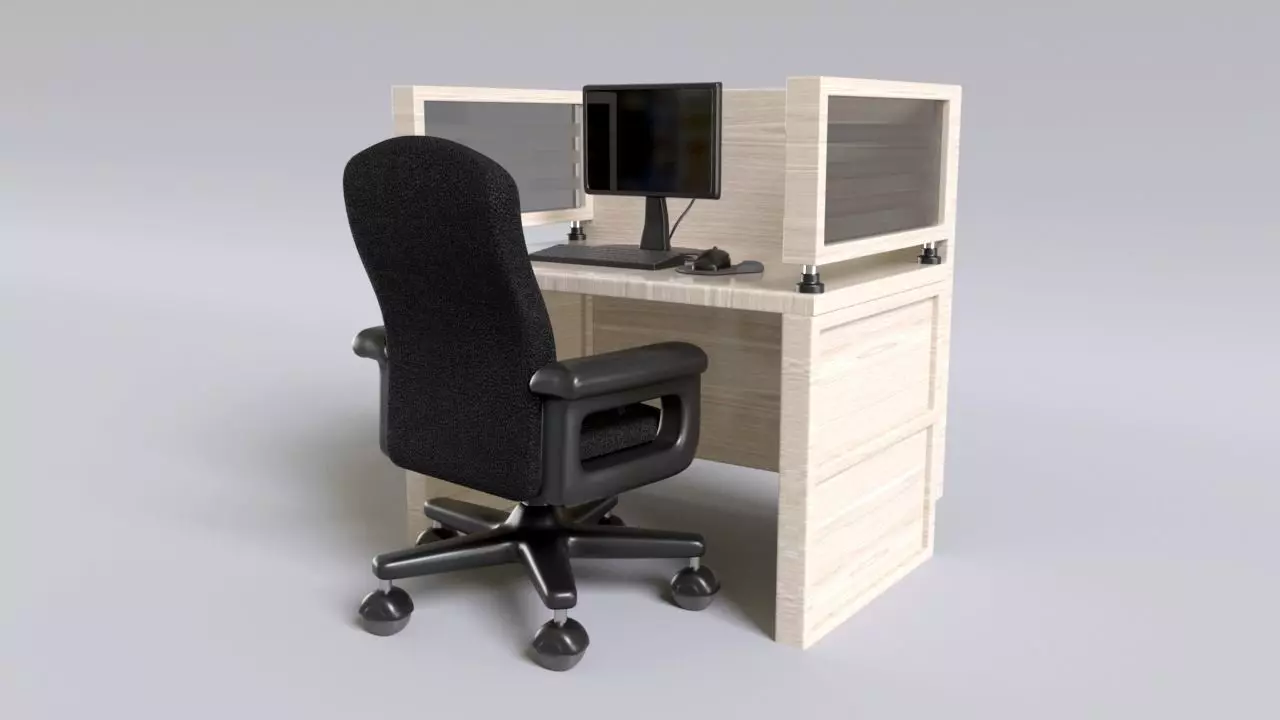 Call Center Station - Office Low-poly 3D model_0