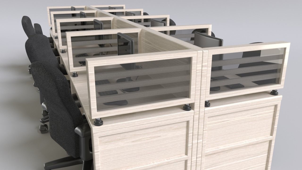 Call Center Station - Office Low-poly 3D model_3