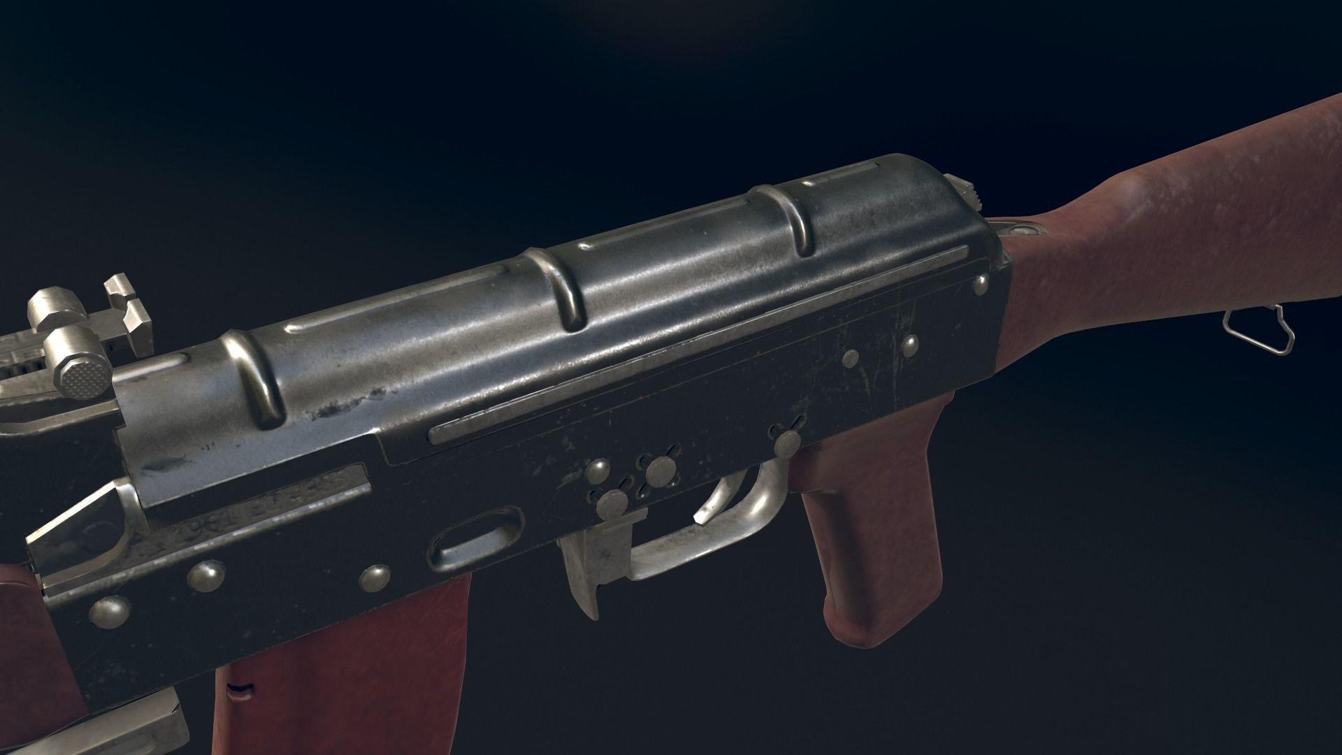 AKM Automatic Rifle equipped with GL25 Low-poly 3D model_11