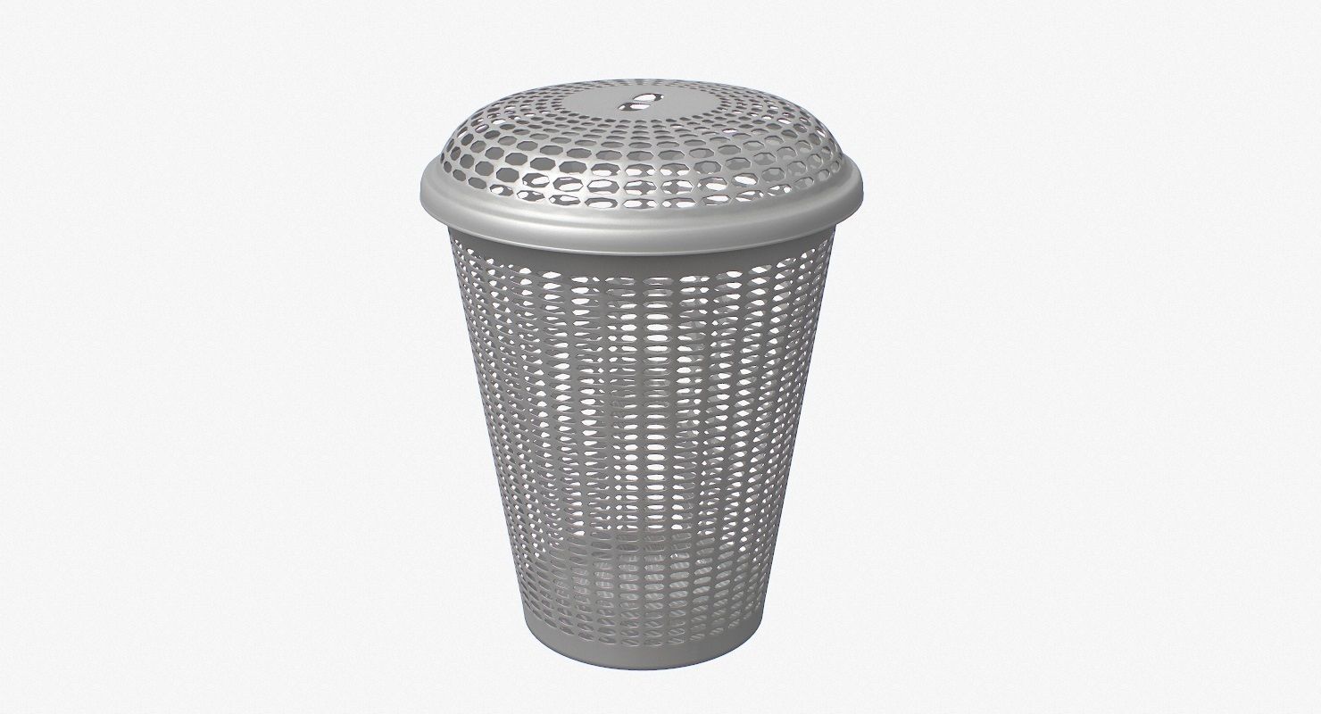 Laundry Basket V1 Low-poly 3D model_2