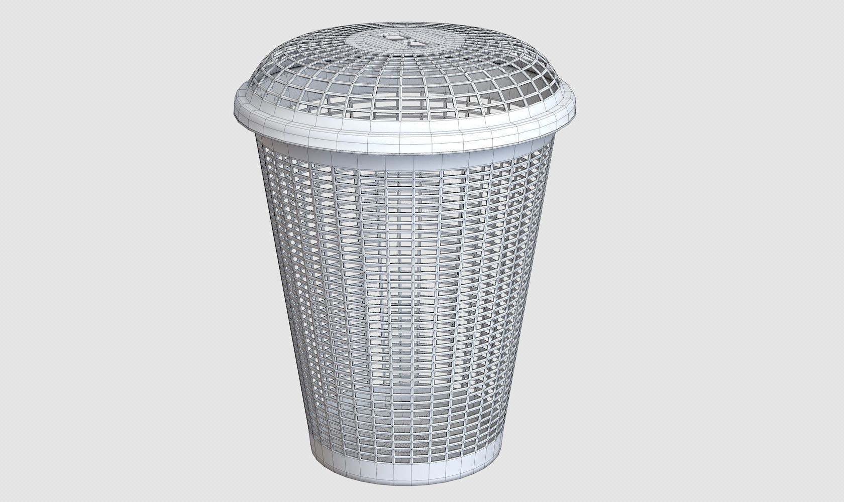 Laundry Basket V1 Low-poly 3D model_13