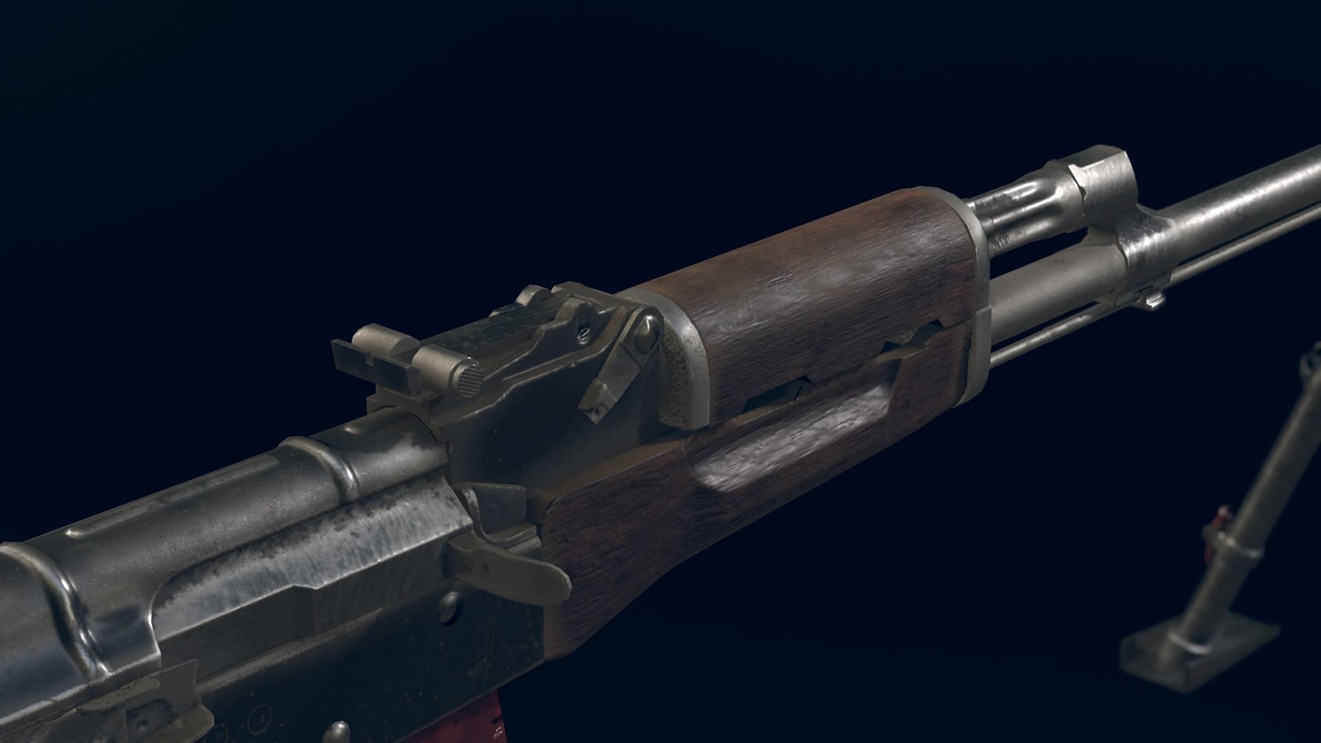 RPK Automatic Rifle equipped with  GL25 and bipod Low-poly 3D model_12