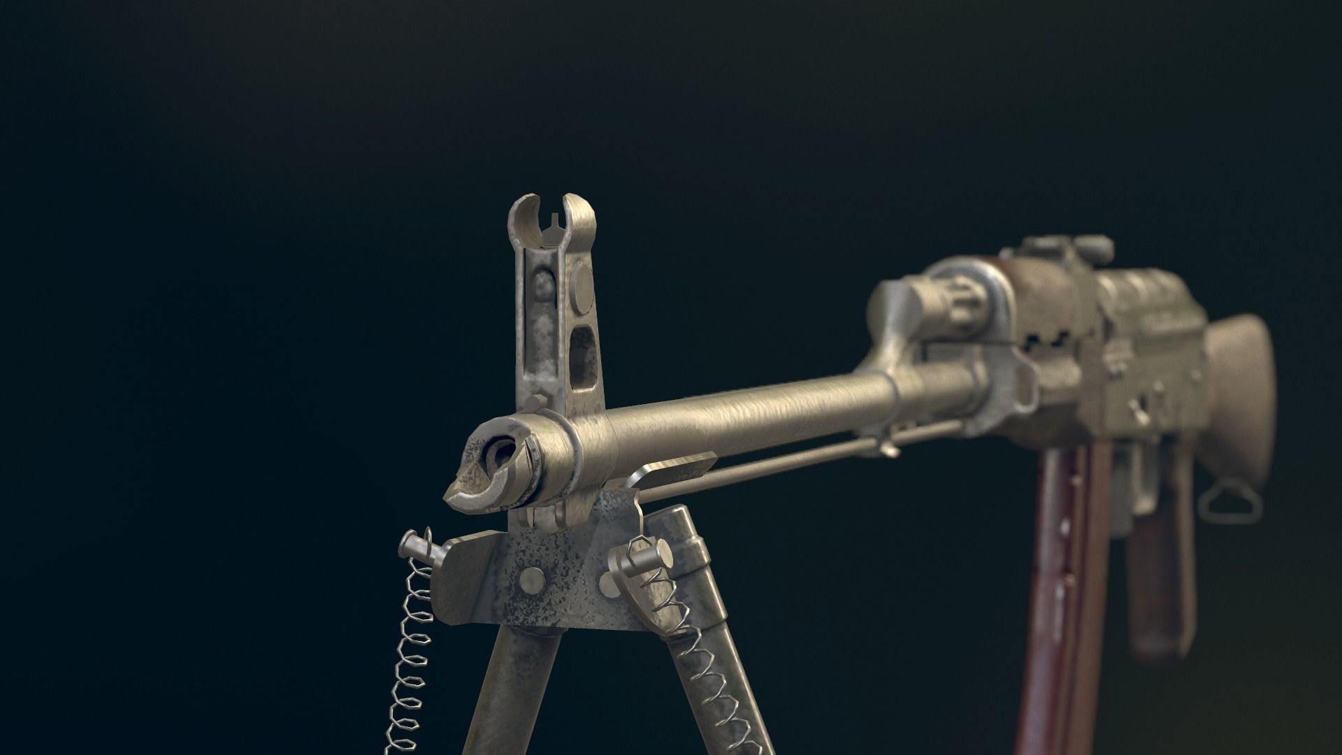 RPK Automatic Rifle equipped with  GL25 and bipod Low-poly 3D model_2