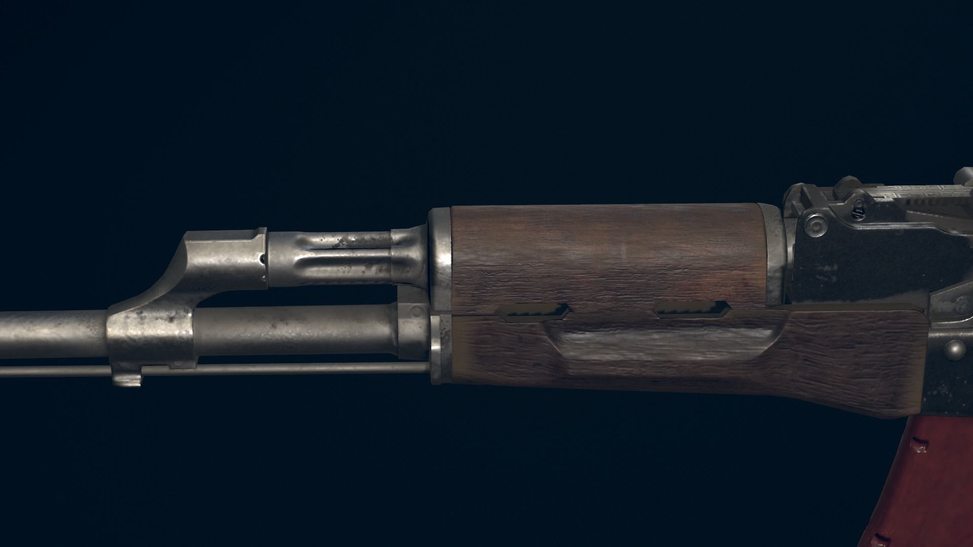 RPK Automatic Rifle equipped with  GL25 and bipod Low-poly 3D model_3