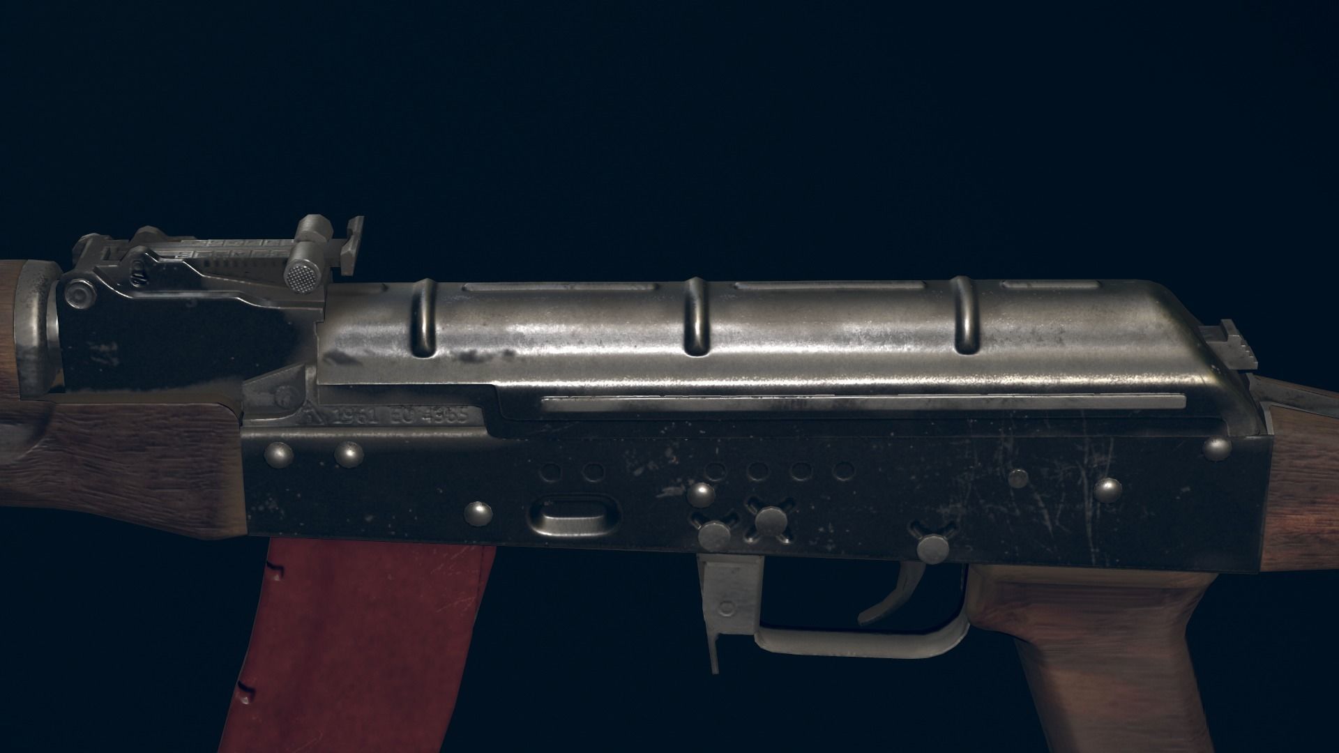 RPK Automatic Rifle equipped with  GL25 and bipod Low-poly 3D model_4