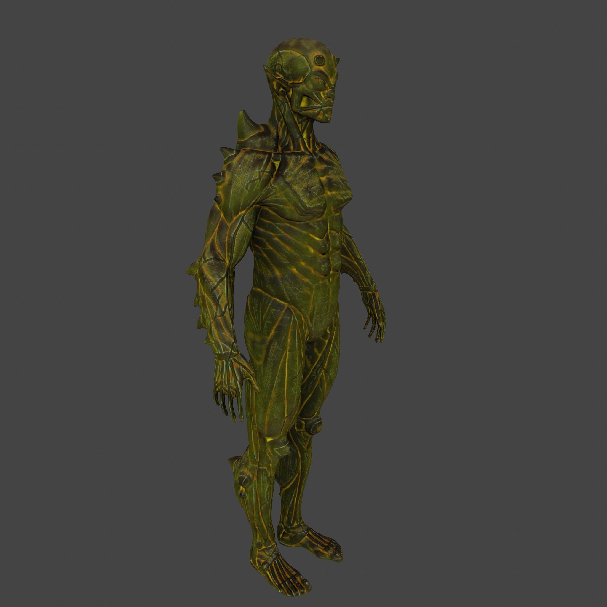 monster humanoid creature Low-poly 3D model_5