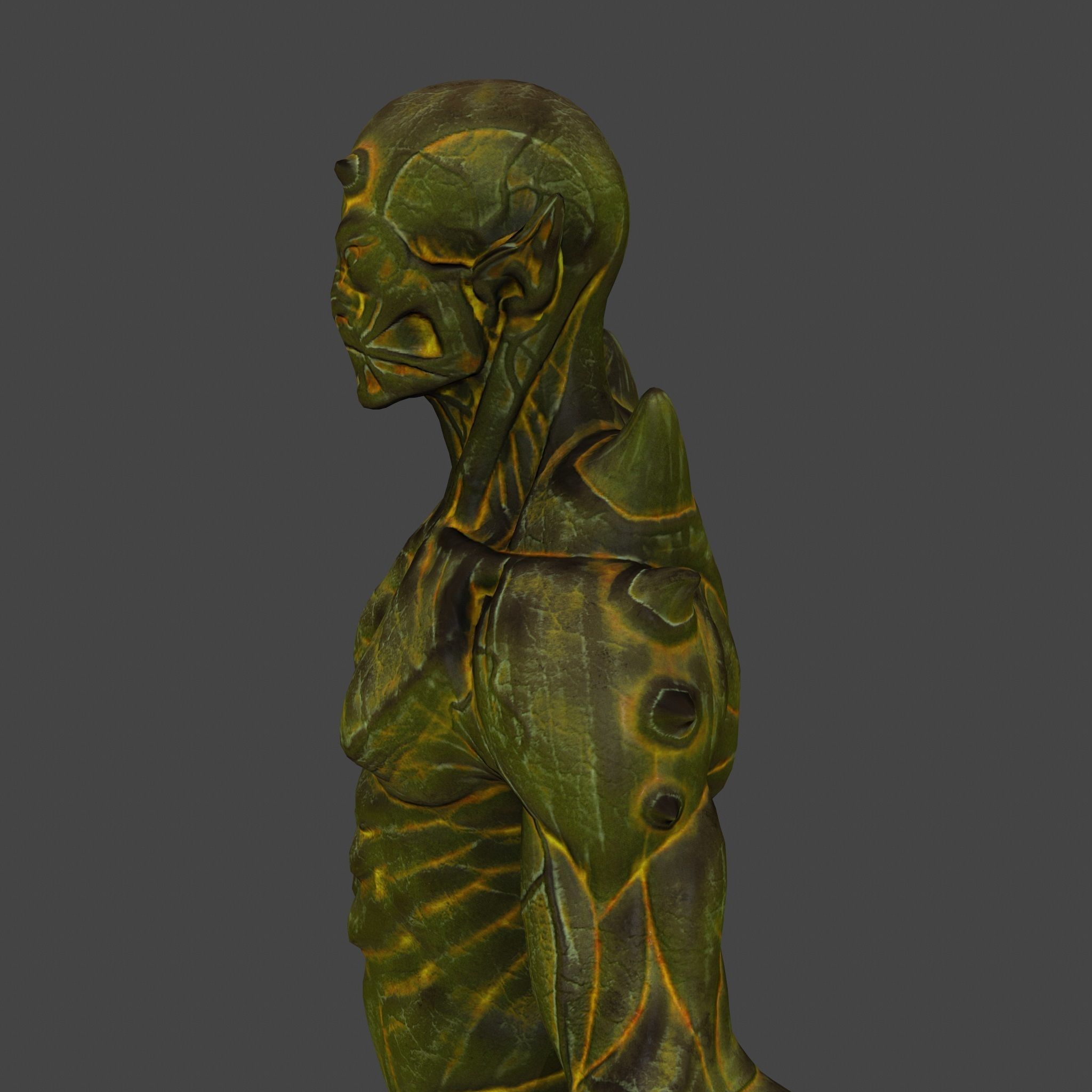 monster humanoid creature Low-poly 3D model_4